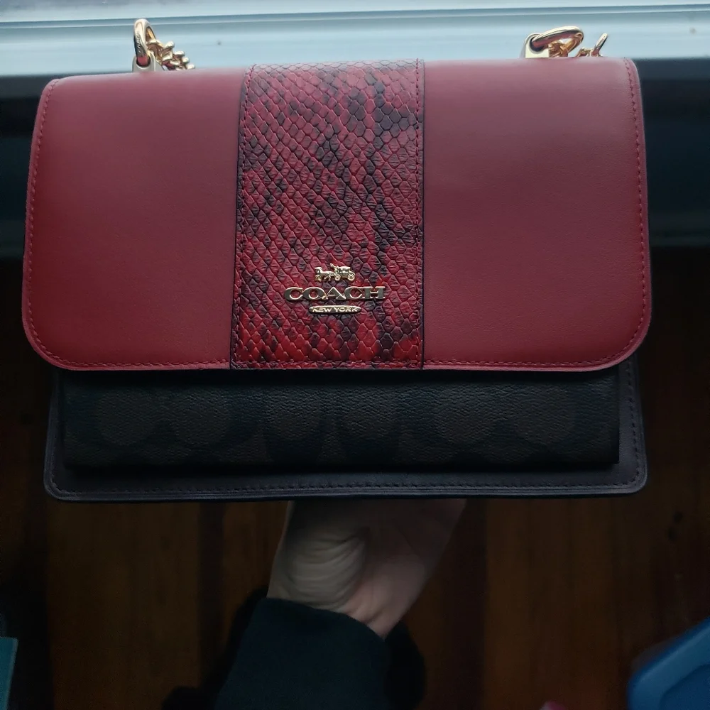Red Python Klare Coach bag - Picture 1 of 4